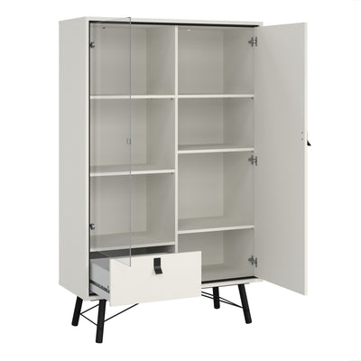 Ry China Cabinet 1 Door 1 Glass Door 1 Drawer in Matt White – FTG, view 5