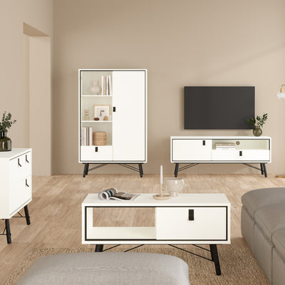 Ry China Cabinet 1 Door 1 Glass Door 1 Drawer in Matt White – FTG, view 6