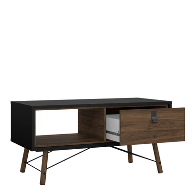Ry Coffee Table with 1 Drawer in Matt Black Walnut – FTG, view 5