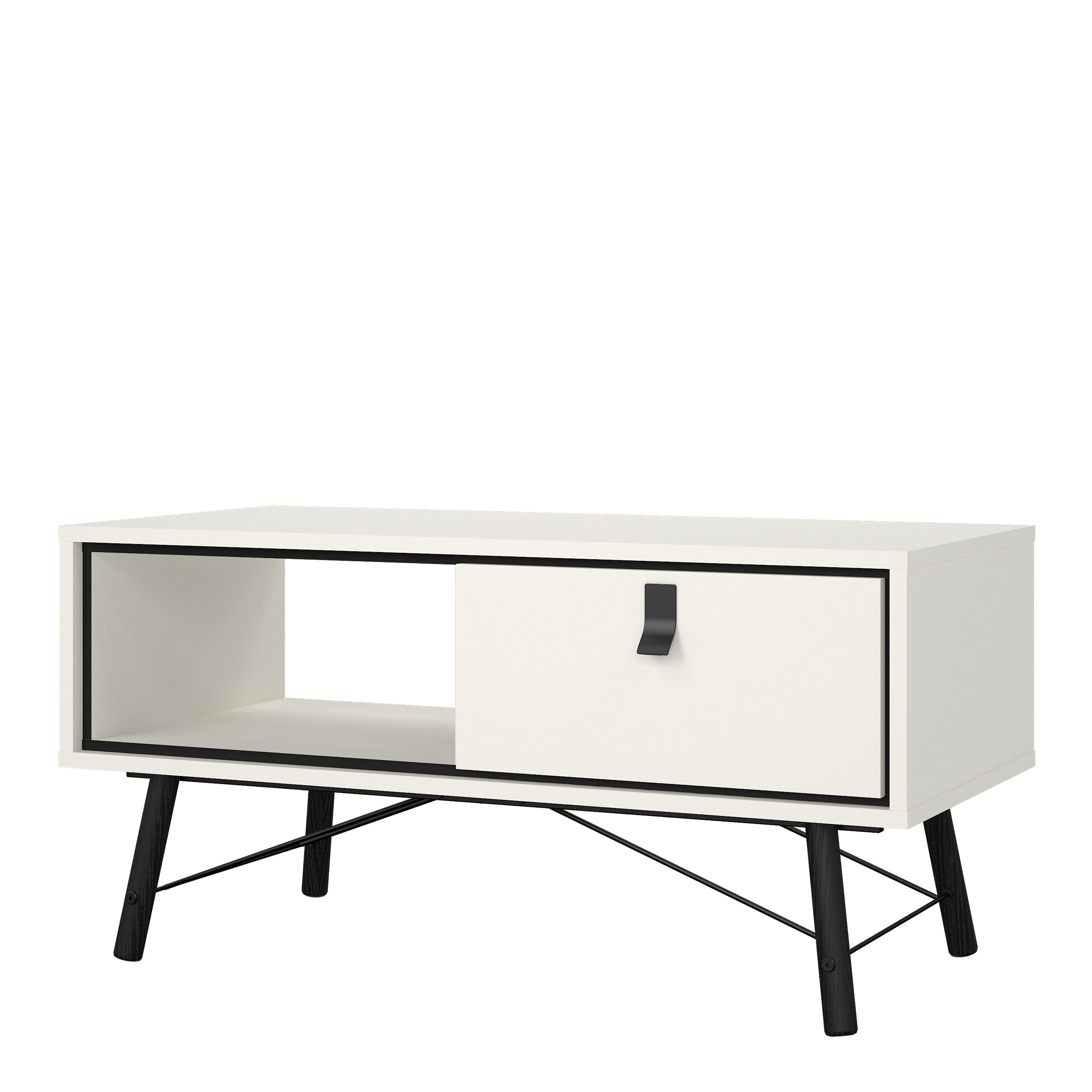 Ry Coffee Table with 1 Drawer in Matt White – FTG, view 3