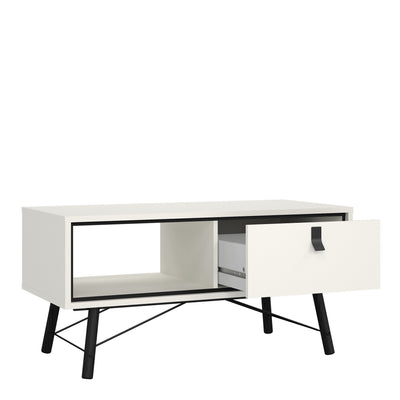 Ry Coffee Table with 1 Drawer in Matt White – FTG, view 5
