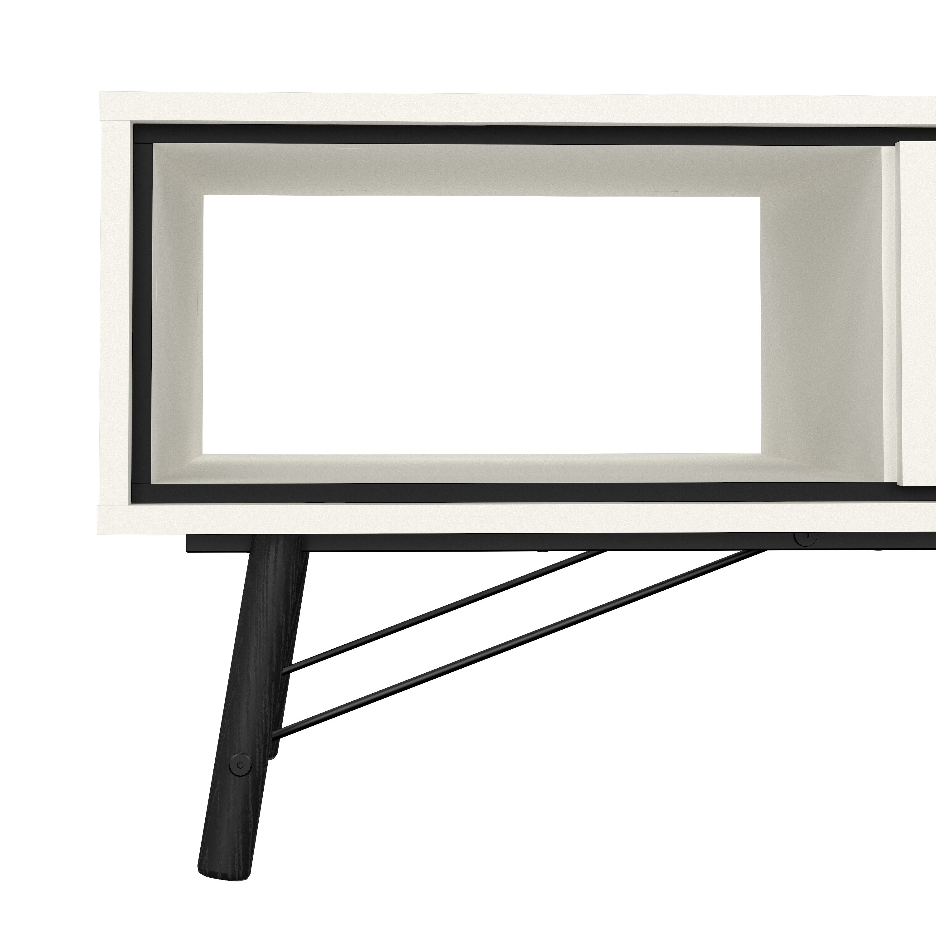 Ry Coffee Table with 1 Drawer in Matt White – FTG, view 9