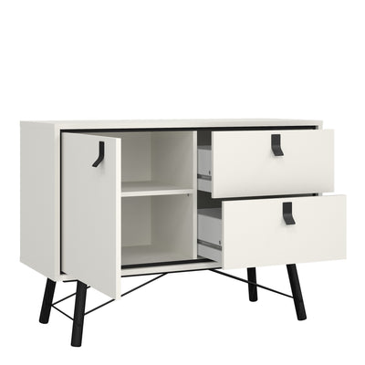 Ry Sideboard with 1 Door 2 Drawers in Matt White – FTG, view 5