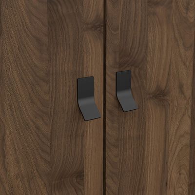 Ry Wardrobe 3 Doors 3 Drawers in Matt Black Walnut – FTG, view 8