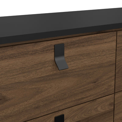 Ry Double Chest of Drawers 6 Drawers in Matt Black Walnut – FTG, view 7