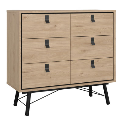 Ry Small Double Chest of Drawers 6 Drawers in Jackson Hickory Oak – FTG