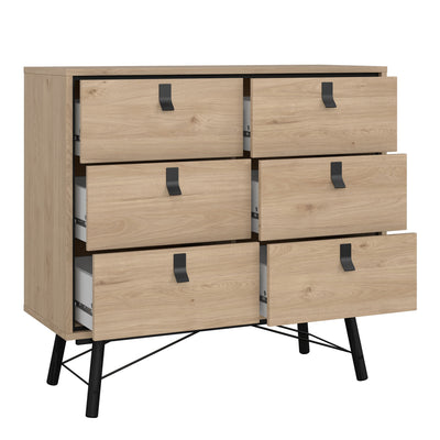 Ry Small Double Chest of Drawers 6 Drawers in Jackson Hickory Oak – FTG, view 5