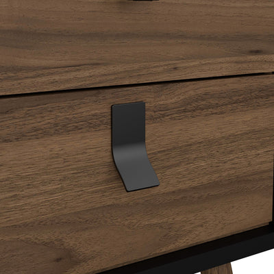 Ry Bedside Cabinet 2 Drawer in Matt Black Walnut – FTG, view 8