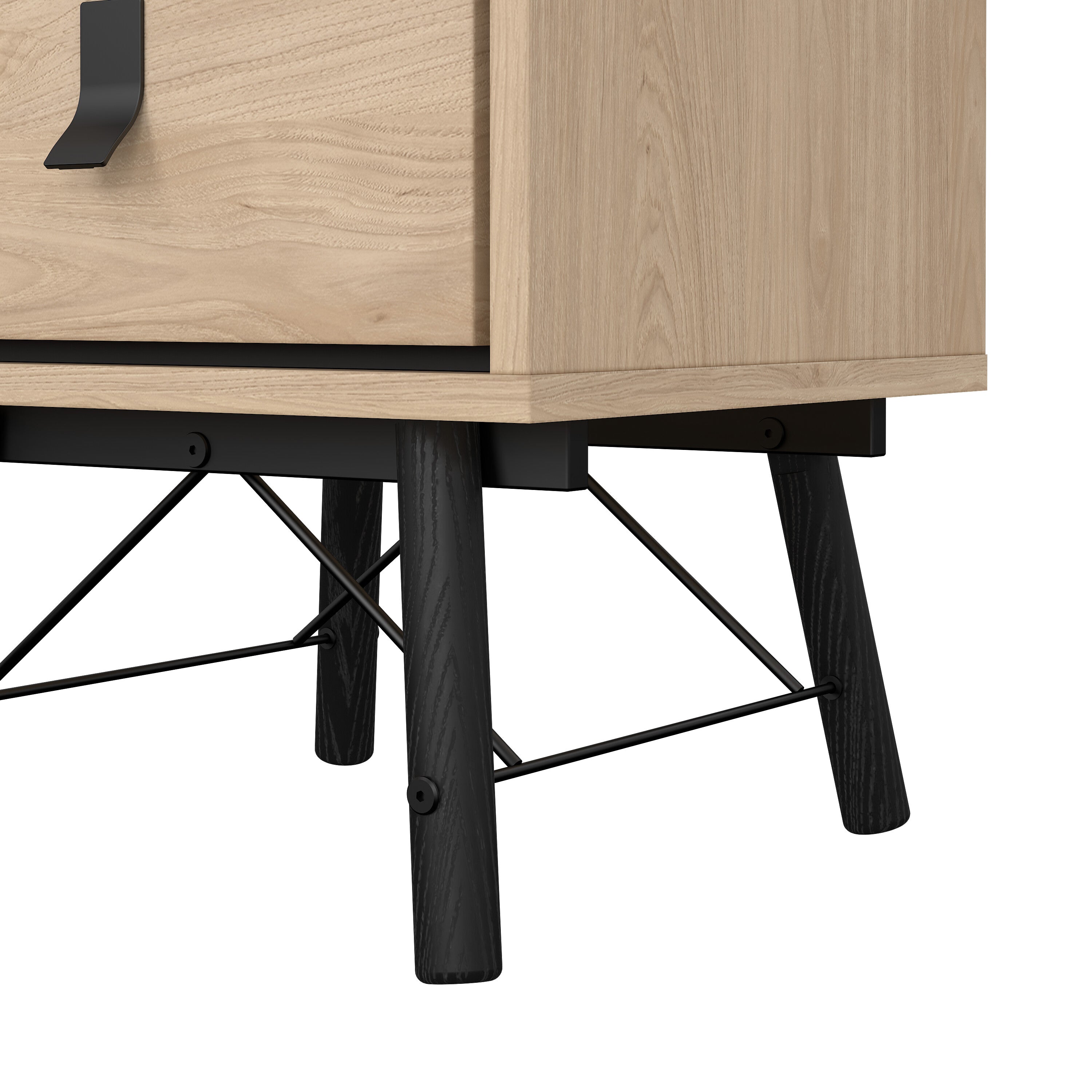 Ry Bedside Cabinet 2 Drawer Jackson Hickory Oak – FTG, view 10