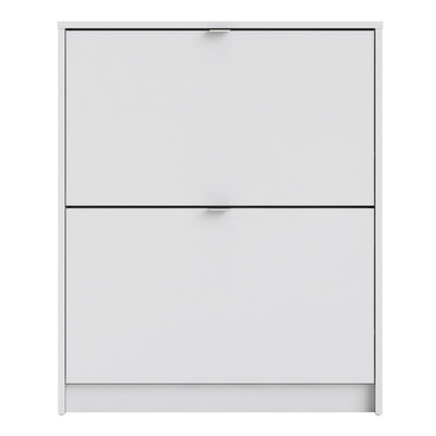 Shoes Shoe Cabinet 2 Flip Down Doors and 1 layer in White – FTG, view 2