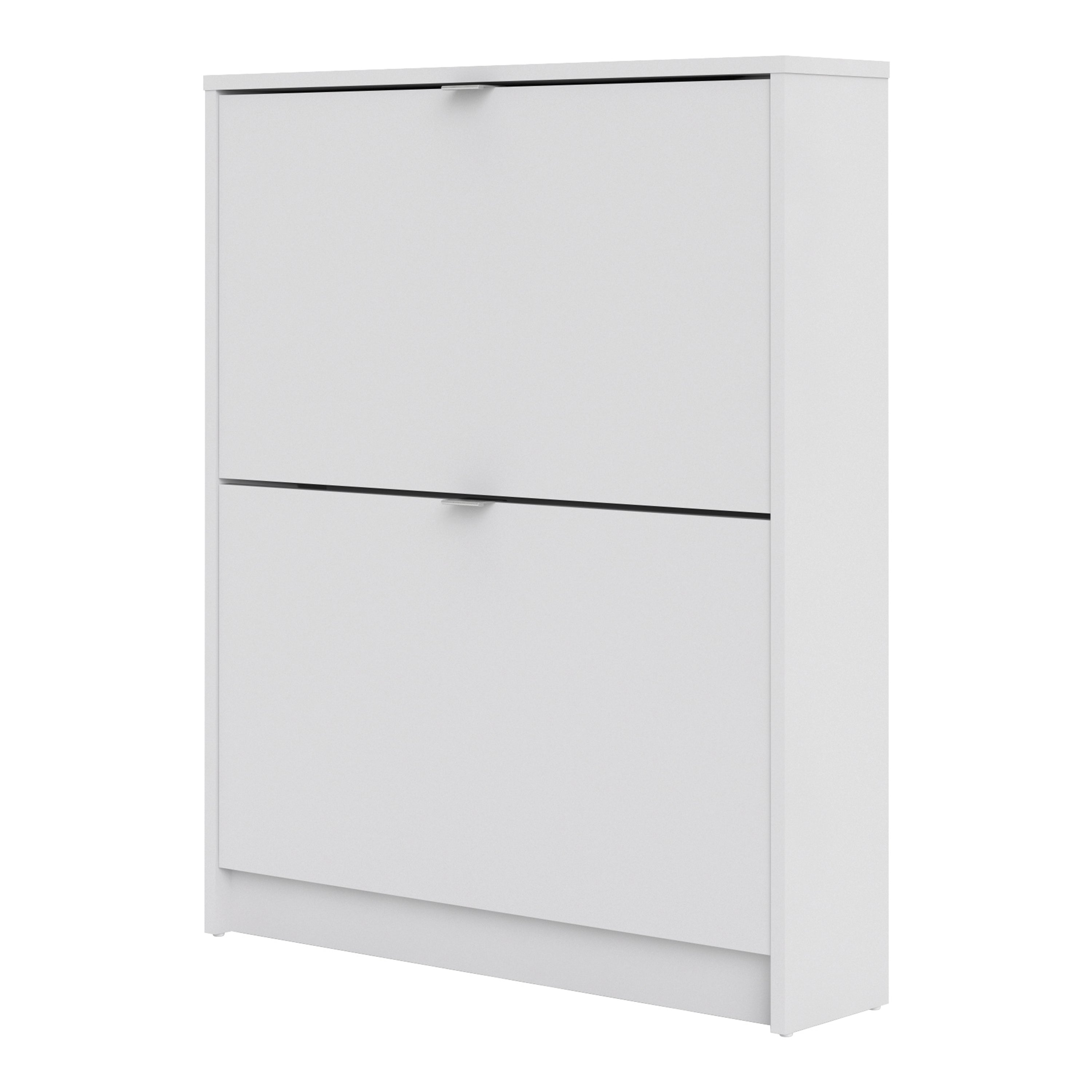 Shoes Shoe Cabinet 2 Flip Down Doors and 1 layer in White – FTG, view 3