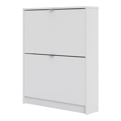 Shoes Shoe Cabinet 2 Flip Down Doors and 1 layer in White – FTG, view 3