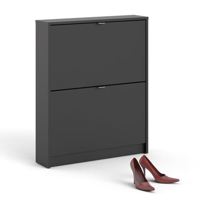 Shoes Shoe Cabinet 2 Flip Down Doors and 1 layer in Matt Black – FTG, view 4