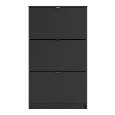 Shoes Shoe Cabinet 3 Flip Down Doors and 1 layer in Matt Black – FTG, view 2
