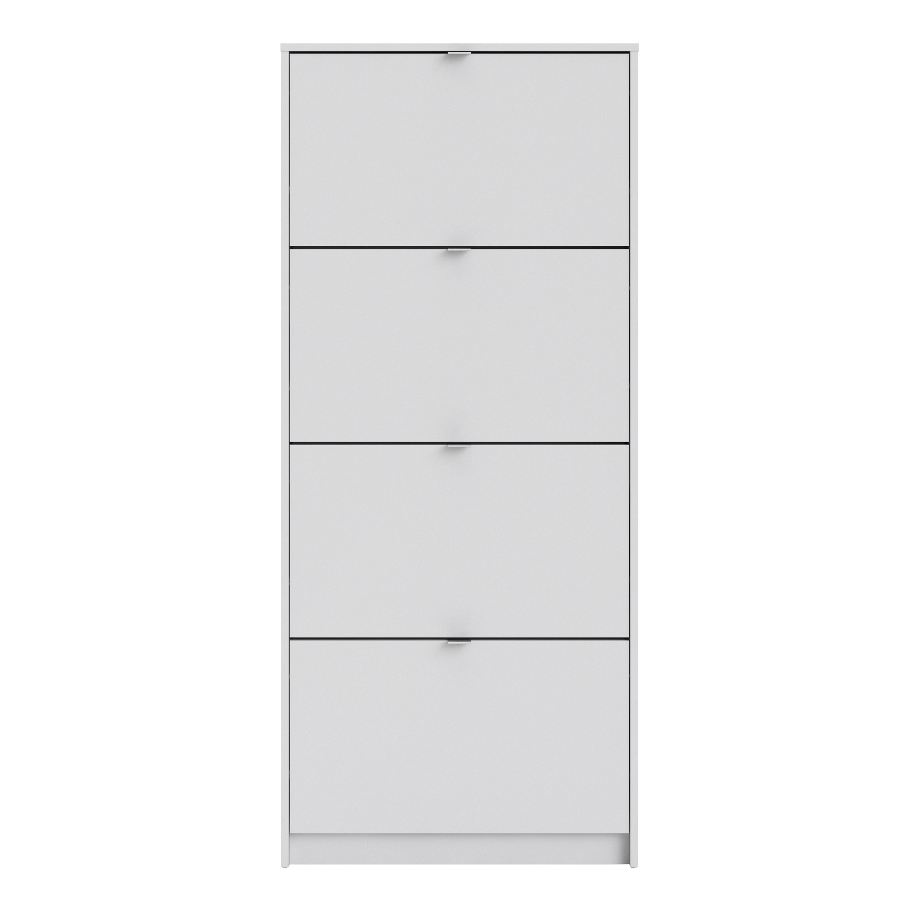 Shoes Shoe Cabinet 4 Flip Down Doors and 1 layer in White – FTG, view 2