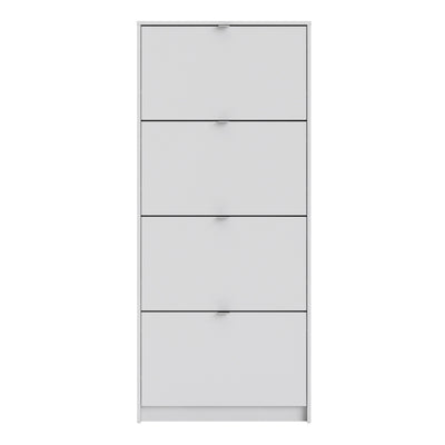 Shoes Shoe Cabinet 4 Flip Down Doors and 1 layer in White – FTG, view 2