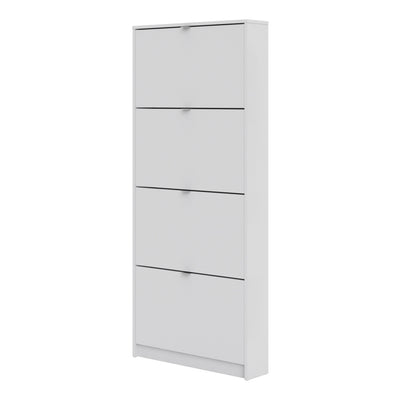 Shoes Shoe Cabinet 4 Flip Down Doors and 1 layer in White – FTG, view 3