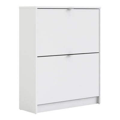 Shoes Shoe Cabinet 2 Flip Down Doors and 2 layers in White – FTG