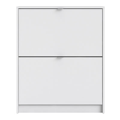 Shoes Shoe Cabinet 2 Flip Down Doors and 2 layers in White – FTG, view 2