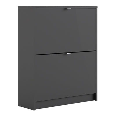 Shoes Shoe Cabinet 2 Flip Down Doors and 2 layers in Matt Black – FTG