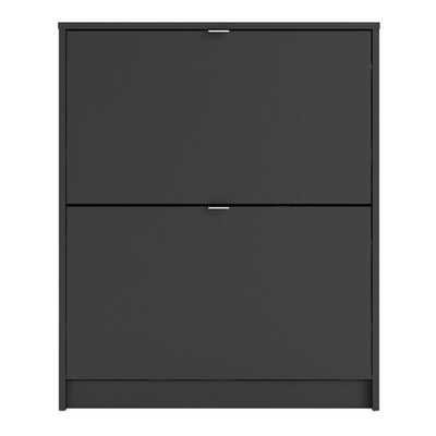 Shoes Shoe Cabinet 2 Flip Down Doors and 2 layers in Matt Black – FTG, view 2