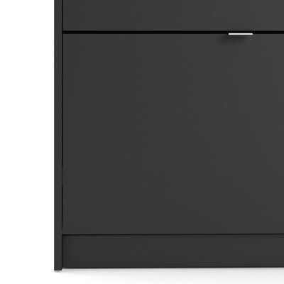 Shoes Shoe Cabinet 2 Flip Down Doors and 2 layers in Matt Black – FTG, view 8