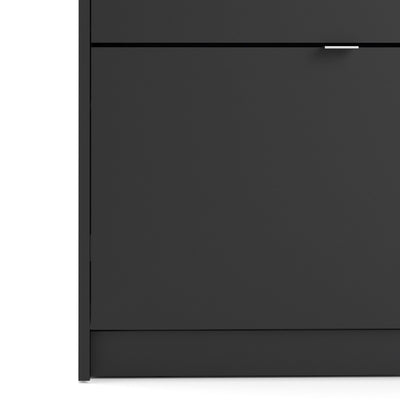 Shoes Shoe Cabinet 3 Flip Down Doors and 2 layers in Matt Black – FTG, view 9