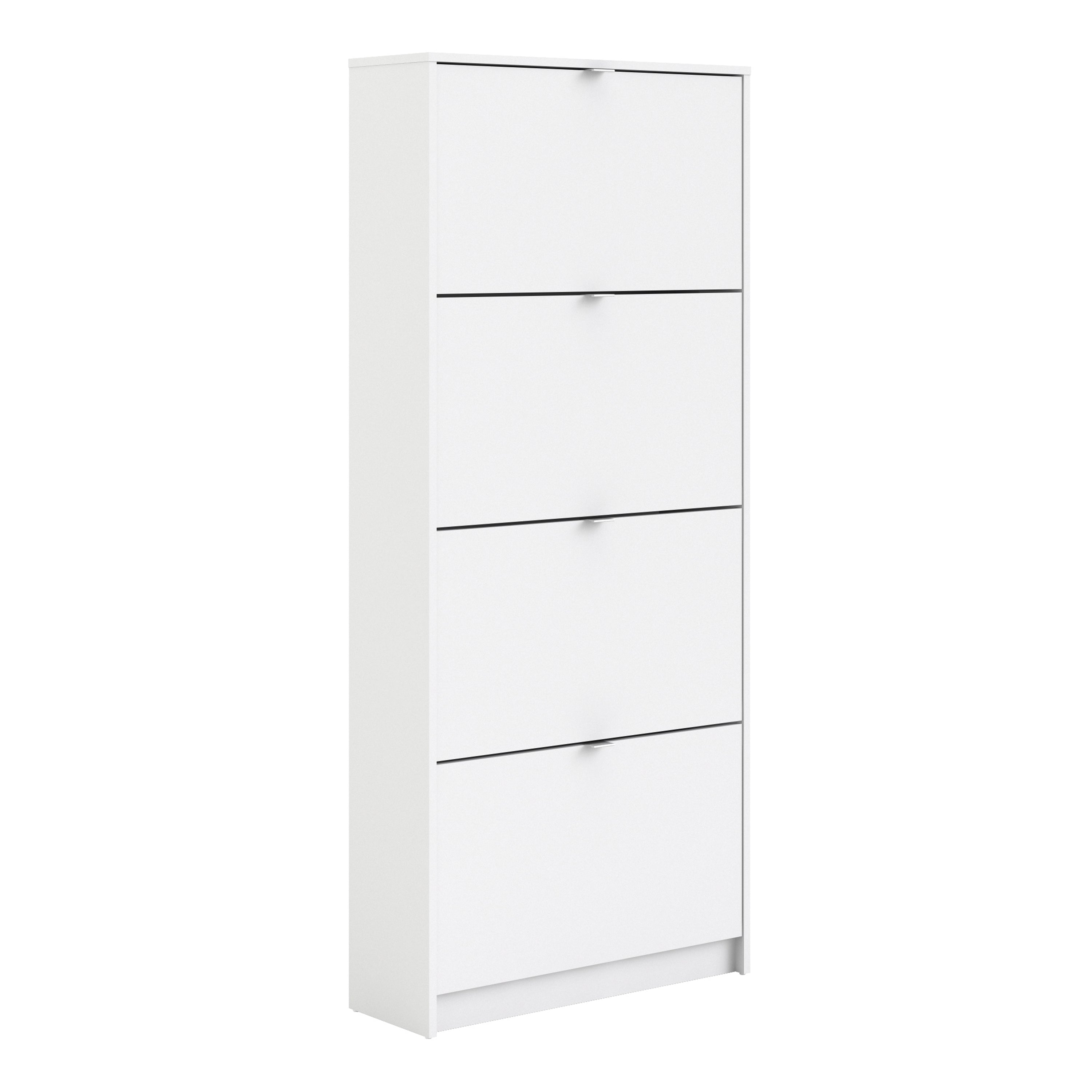 Shoes Shoe Cabinet 4 Flip Down Doors and 2 layers in White – FTG