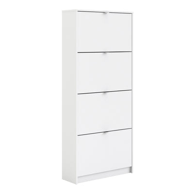 Shoes Shoe Cabinet 4 Flip Down Doors and 2 layers in White – FTG