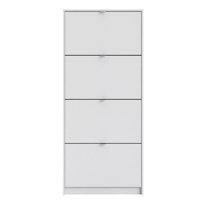 Shoes Shoe Cabinet 4 Flip Down Doors and 2 layers in White – FTG, view 2