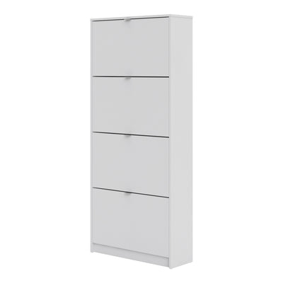 Shoes Shoe Cabinet 4 Flip Down Doors and 2 layers in White – FTG, view 3