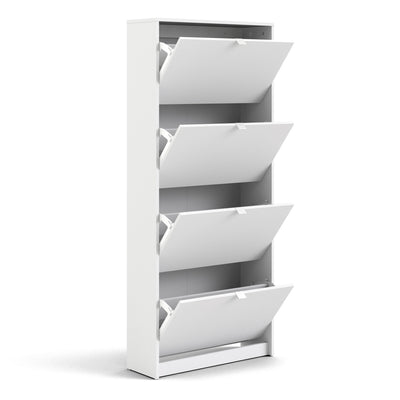 Shoes Shoe Cabinet 4 Flip Down Doors and 2 layers in White – FTG, view 4