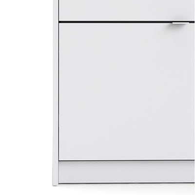 Shoes Shoe Cabinet 4 Flip Down Doors and 2 layers in White – FTG, view 8