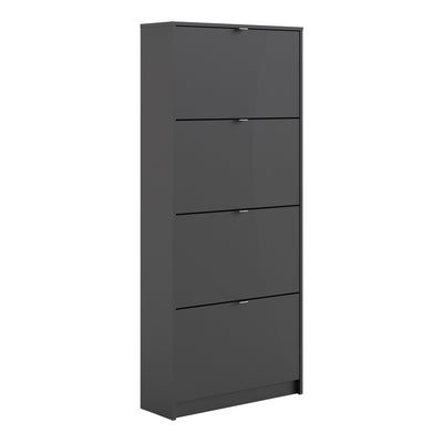 Shoes Shoe Cabinet 4 Flip Down Doors and 2 layers in Matt Black – FTG