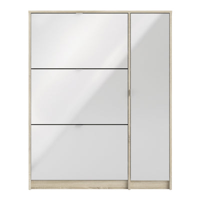Shoes Shoe Cabinet 3 Flip Down Doors and 2 layers 1 Door Oak structure – FTG, view 2