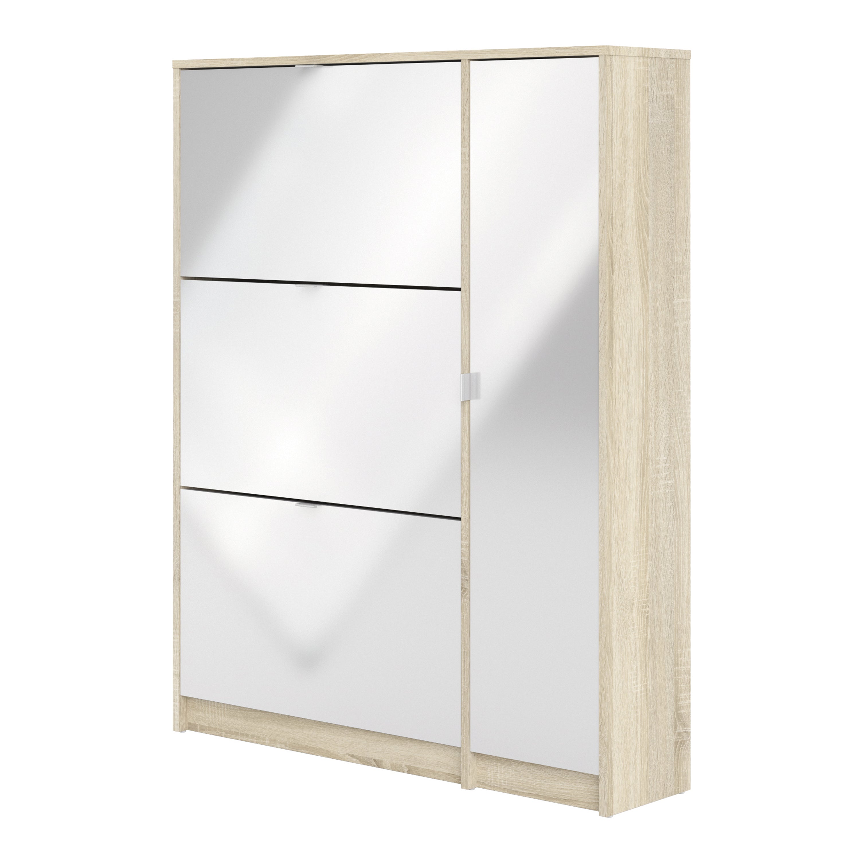 Shoes Shoe Cabinet 3 Flip Down Doors and 2 layers 1 Door Oak structure – FTG, view 3
