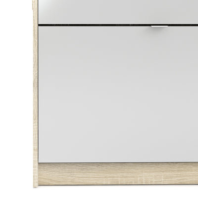 Shoes Shoe Cabinet 4 Flip Down Doors and 2 layers 1 Mirror Door Oak structure – FTG, view 7
