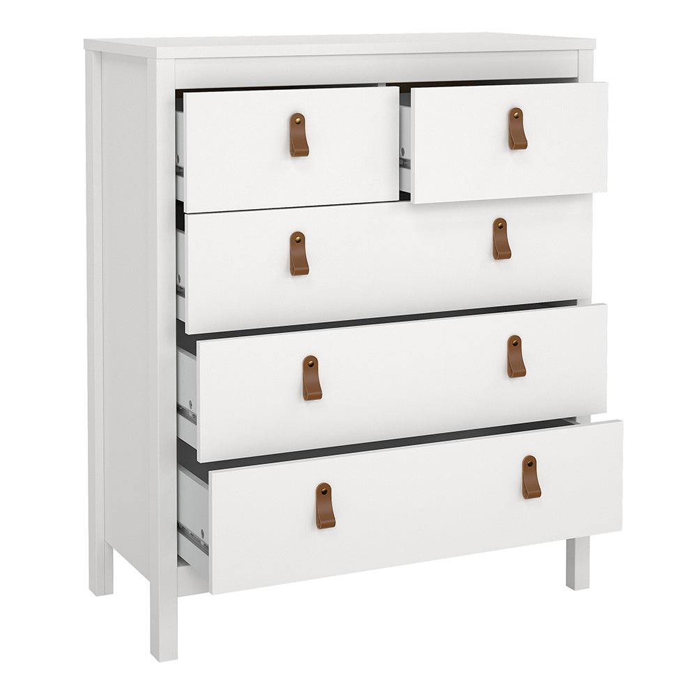 Barcelona Package – Bedside Table 2 Drawers + Chest 5 Drawers + Wardrobe with 2 Doors in White