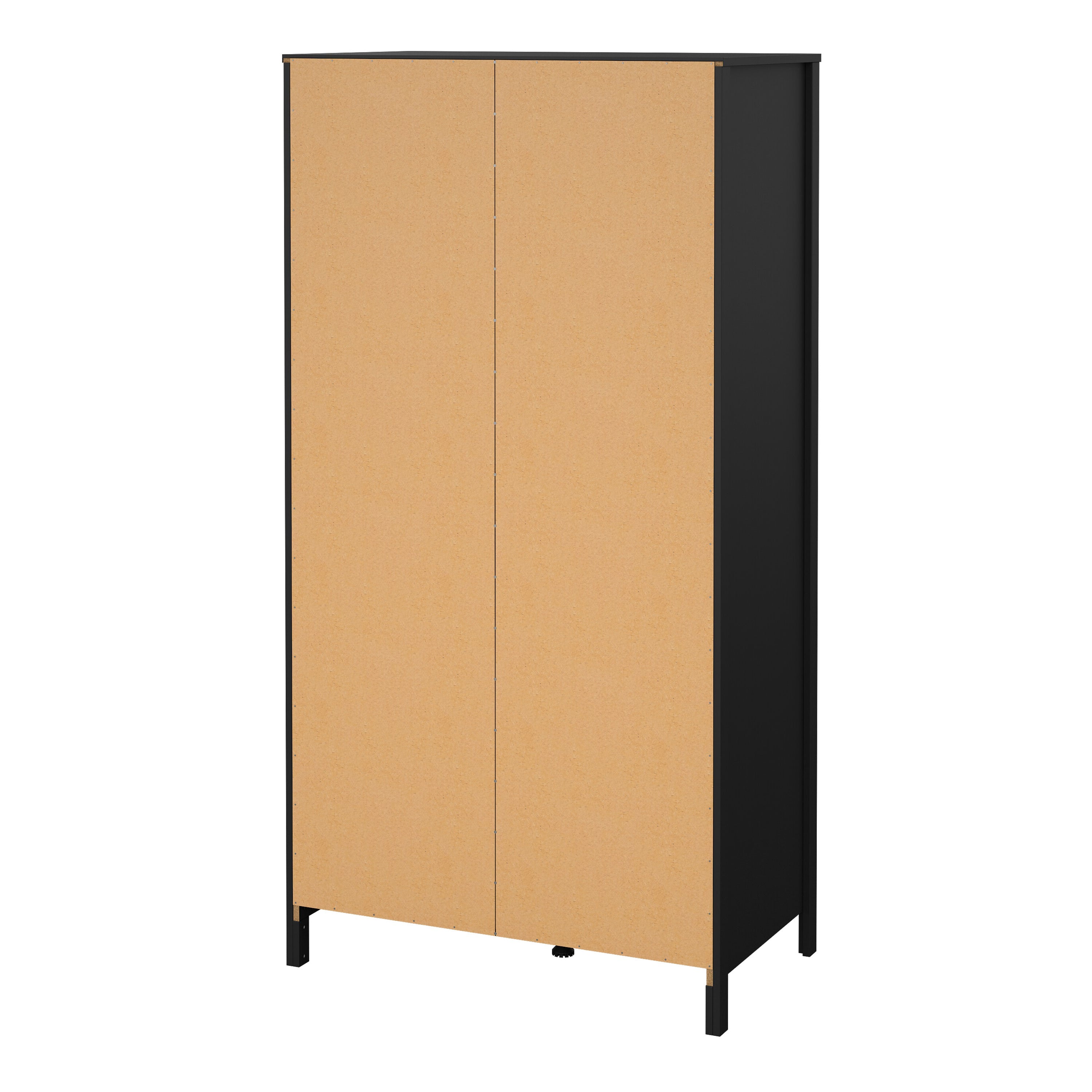 Barcelona Wardrobe with 1 Door 1 Mirror Door 2 Drawers in Matt Black – FTG, view 4