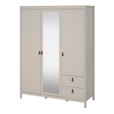 Barcelona Wardrobe with 2 Doors + 1 Mirror Door + 2 Drawers in Cashmere – FTG, view 5