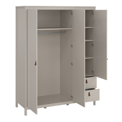 Barcelona Wardrobe with 2 Doors + 1 Mirror Door + 2 Drawers in Cashmere – FTG, view 7