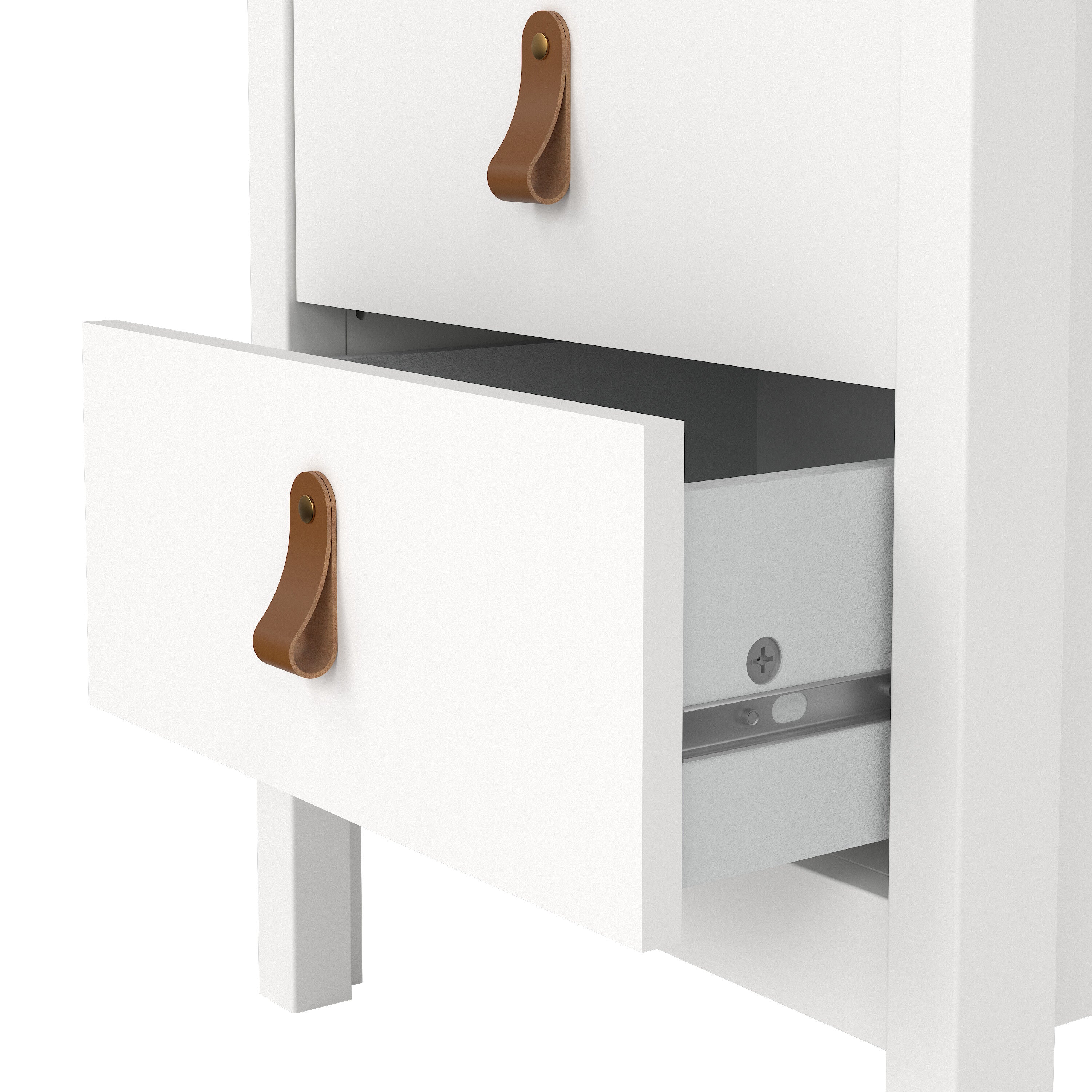 Barcelona Bedside Table 2 Drawers in White – FTG, view 10