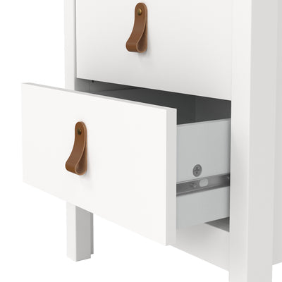 Barcelona Bedside Table 2 Drawers in White – FTG, view 10