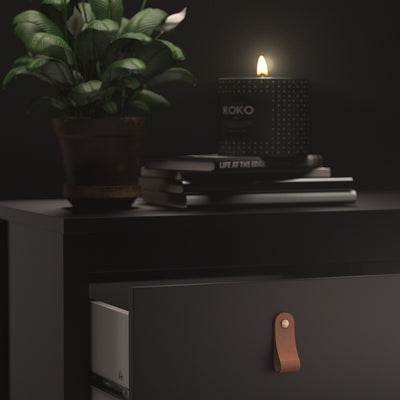 Barcelona Bedside Table 2 Drawers in Matt Black – FTG, view 8