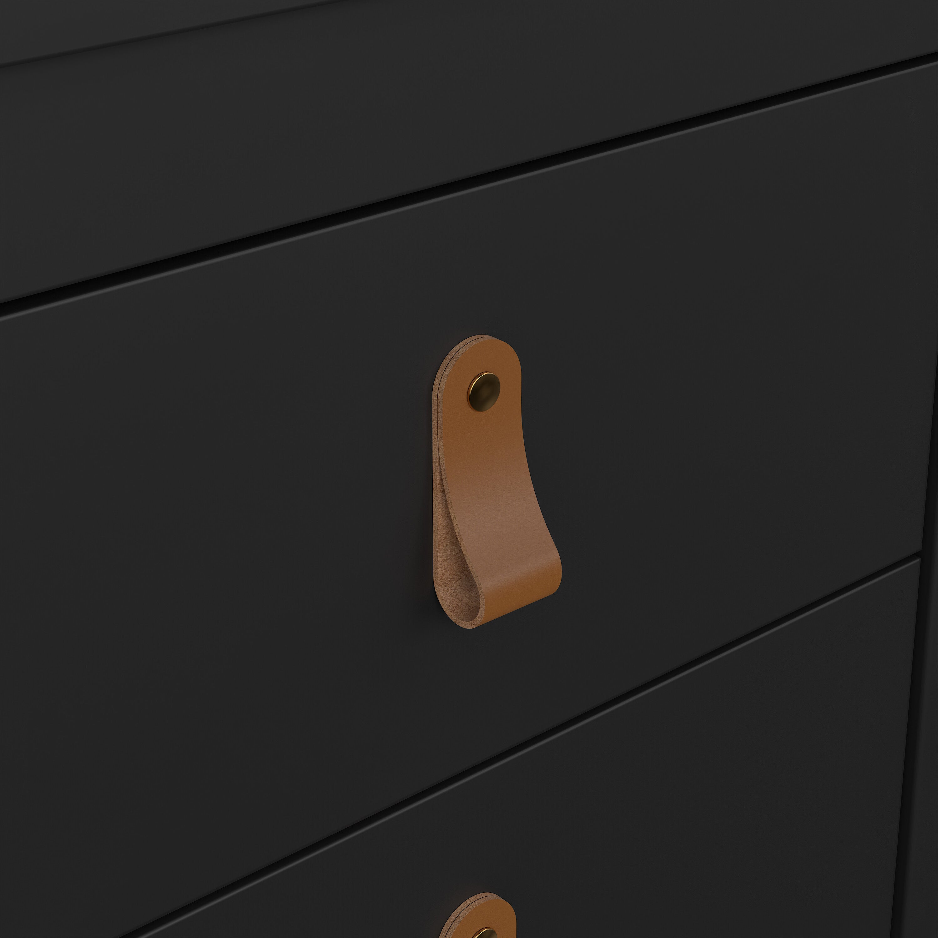 Barcelona Bedside Table 2 Drawers in Matt Black – FTG, view 9