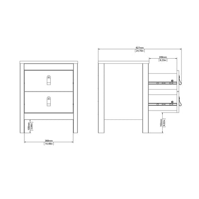 Barcelona Bedside Table 2 Drawers in Jackson Hickory Oak – FTG, view 11