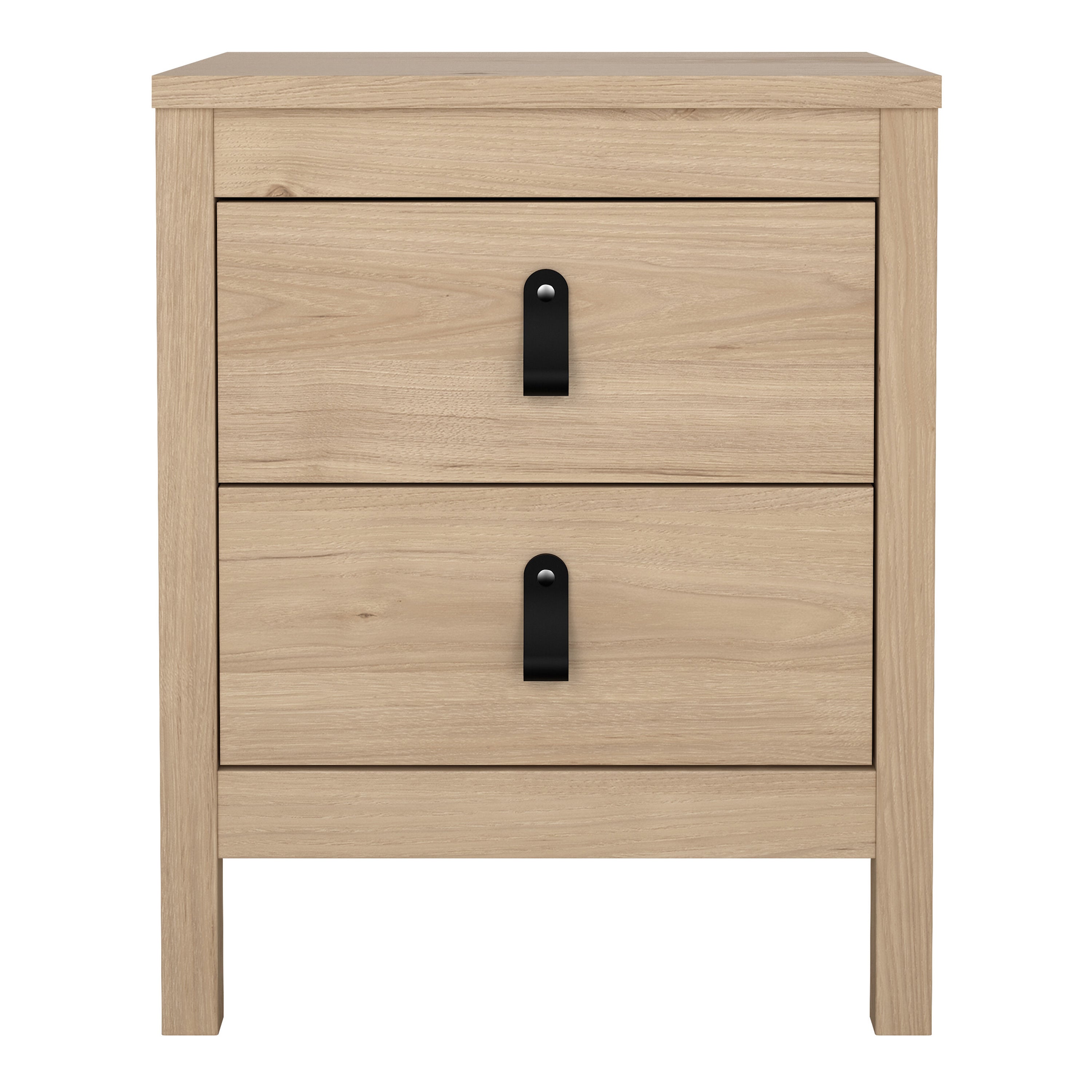 Barcelona Bedside Table 2 Drawers in Jackson Hickory Oak – FTG, view 2