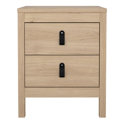 Barcelona Bedside Table 2 Drawers in Jackson Hickory Oak – FTG, view 2
