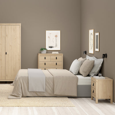 Barcelona Bedside Table 2 Drawers in Jackson Hickory Oak – FTG, view 6