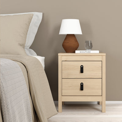 Barcelona Bedside Table 2 Drawers in Jackson Hickory Oak – FTG, view 7